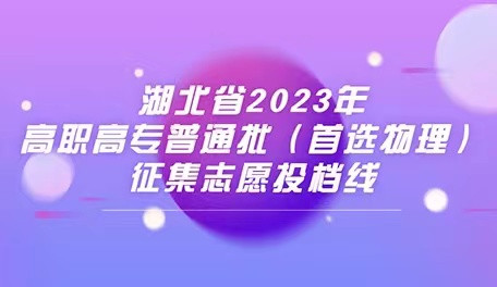 湖北省2023年高职高专普通批（首选物理）征集志愿投档线
